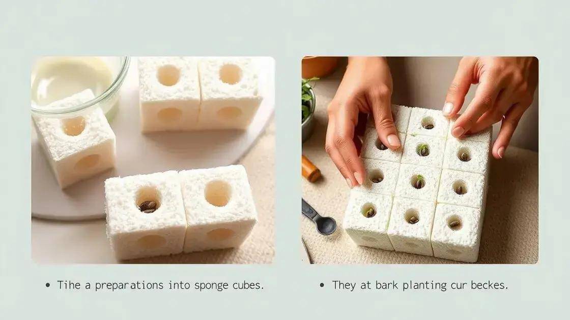 Passo a passo: plantando com cubos esponja