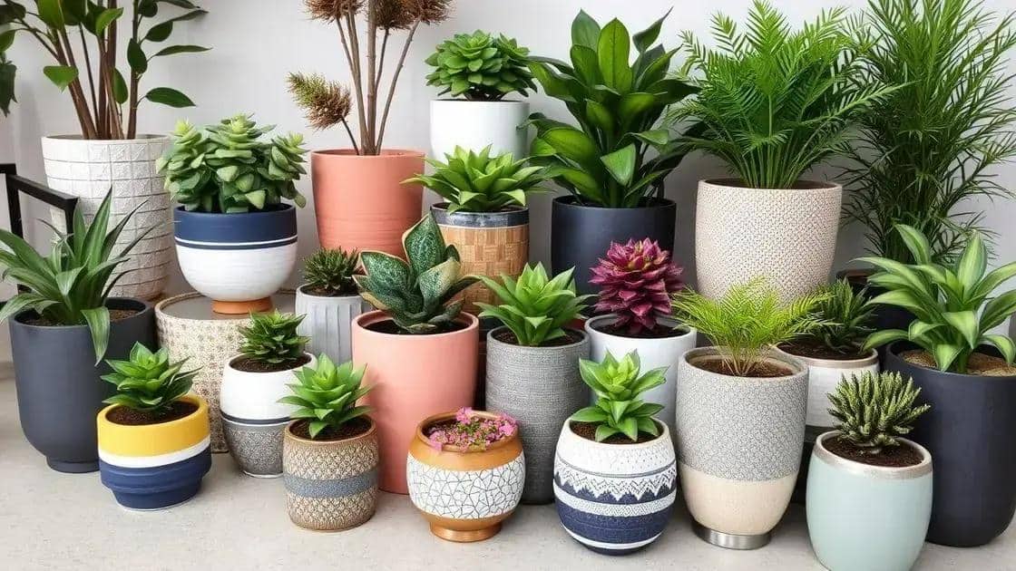 Vasos decorativos para plantas artificiais