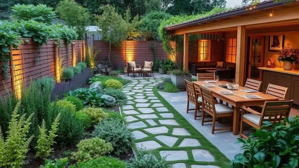 Integração do jardim com a área gourmet Integração do jardim com a área gourmet