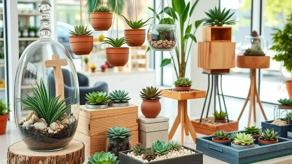 ideias criativas para decoração com suculentas